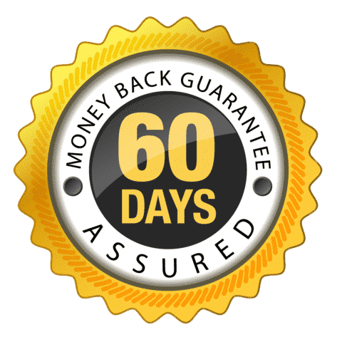A seal representing the 60-Day Money Back Guarantee.